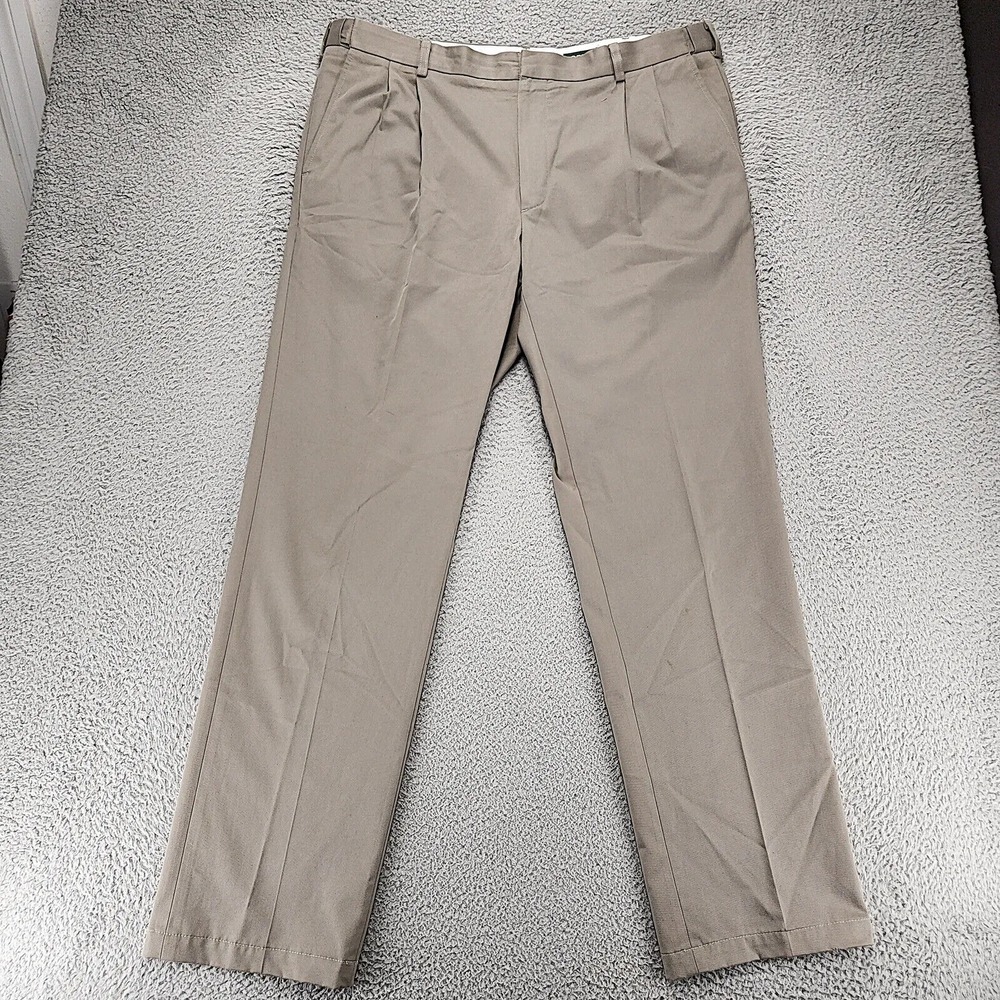 Orvis Pants Mens 40 Green Pleated Straight Mid Rise Outdoors Golf Preppy